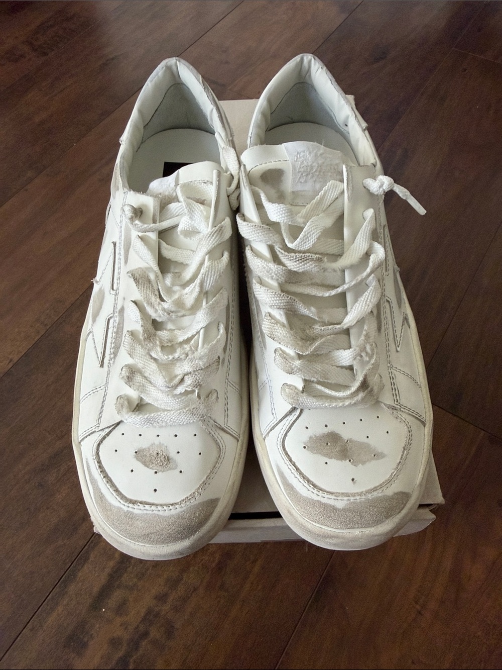 Golden Goose stardan Men's White Leather Lace-Up Sneakers